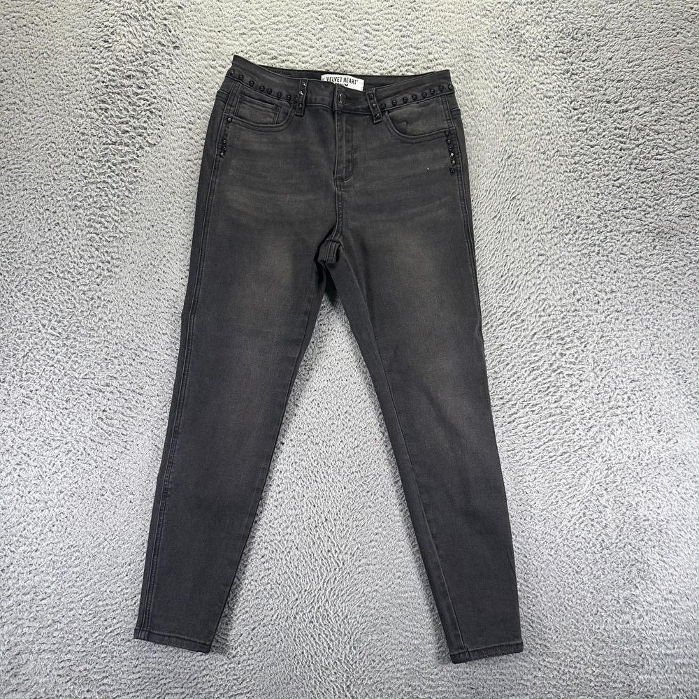 Velvet Heart Jeans Womens 28x26 Black Cotton Denim Skinny Ankle Mid Rise Stretch